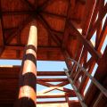 A kalandvár tornyának fa tetőszerkezete